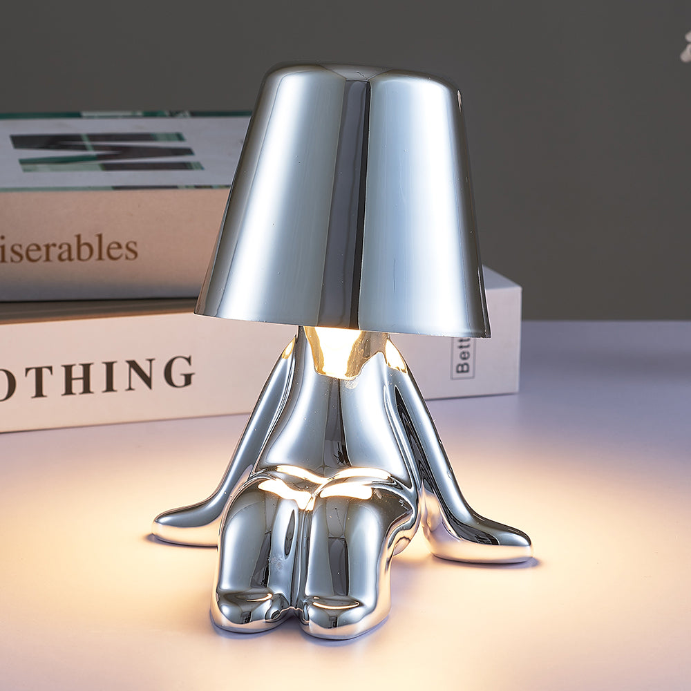 ThinkerGlow Little Man Table Lamp | Rechargeable Dimmable LED Light