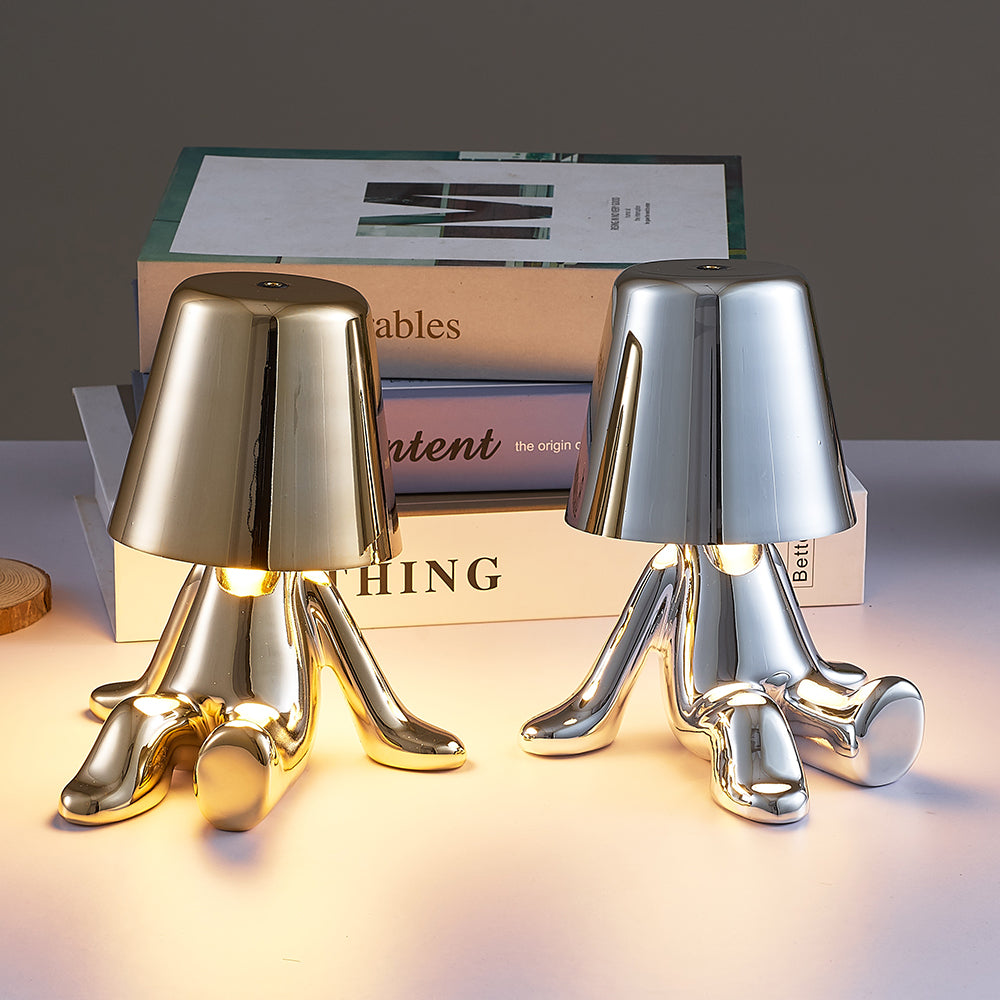 ThinkerGlow Little Man Table Lamp | Rechargeable Dimmable LED Light