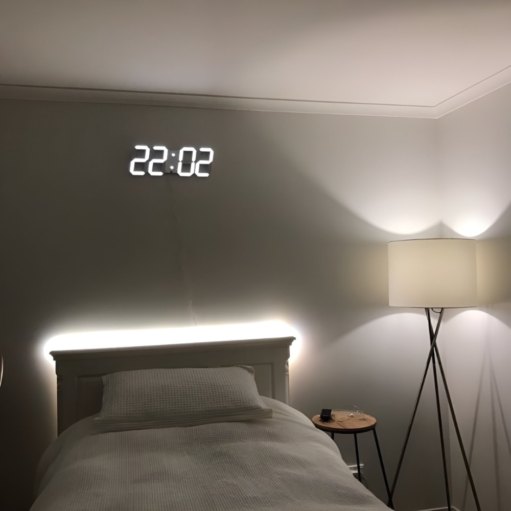 TimeGlow LED Digital Wall Clock | Large Display with Night Mode