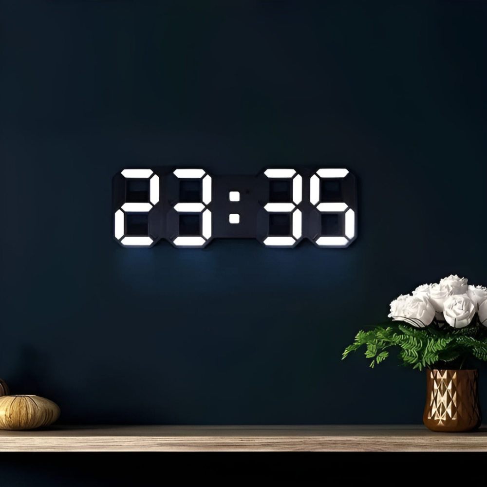 TimeGlow LED Digital Wall Clock | Large Display with Night Mode