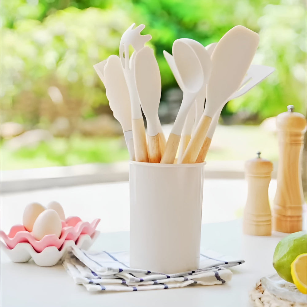 EcoSilk Silicone Utensil Set | 12-Piece Heat-Resistant Kitchen Tools
