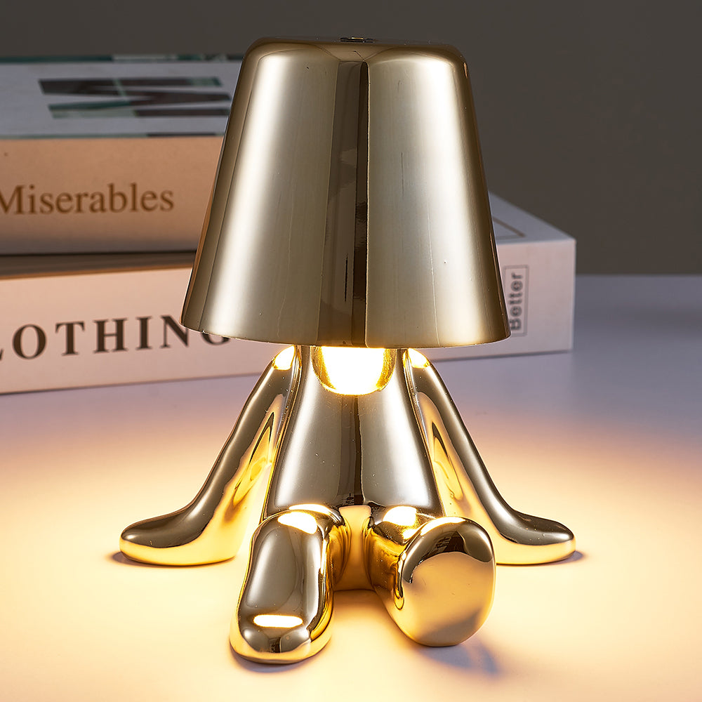 ThinkerGlow Little Man Table Lamp | Rechargeable Dimmable LED Light
