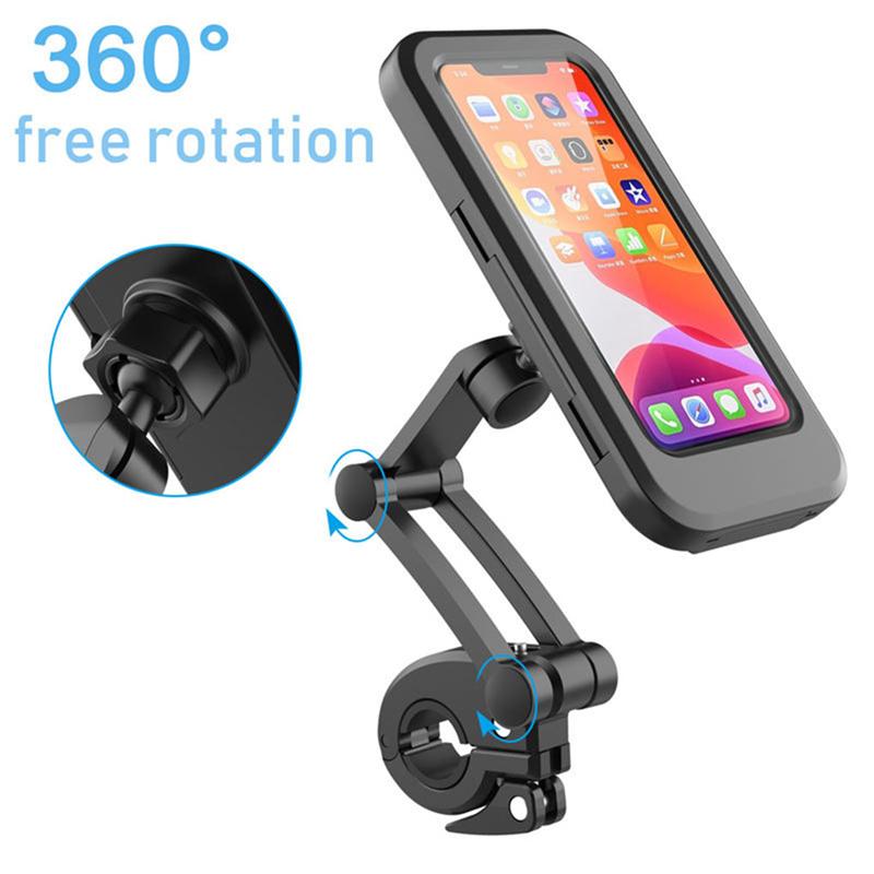 RideShield Waterproof Motorcycle & Bike Phone Holder – Universal 360° Handlebar Mount