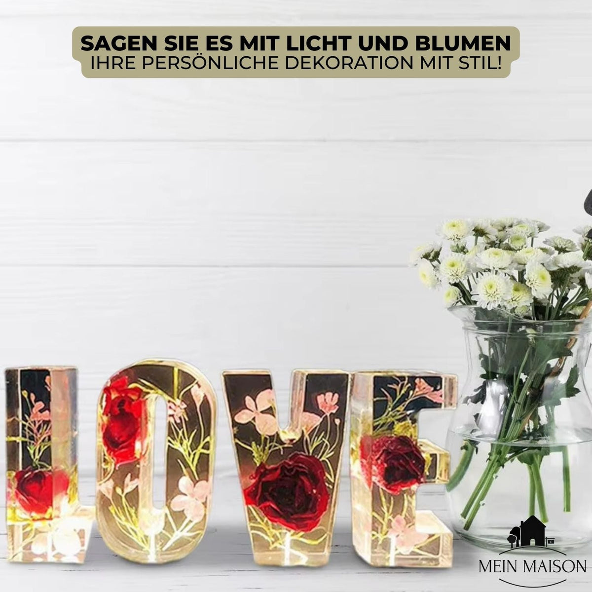 BloomLetter LED Resin Letter Lamp