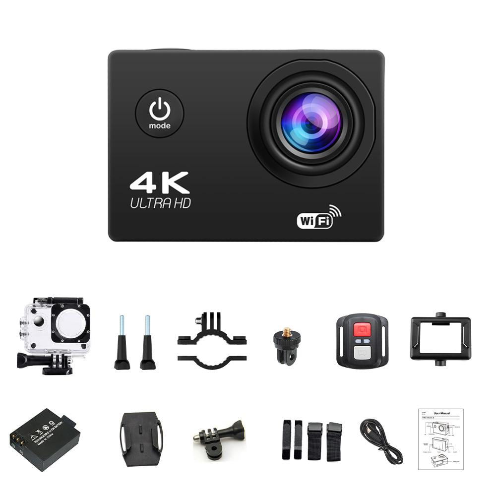 4K Waterproof Action Camera with WiFi & Helmet Mount