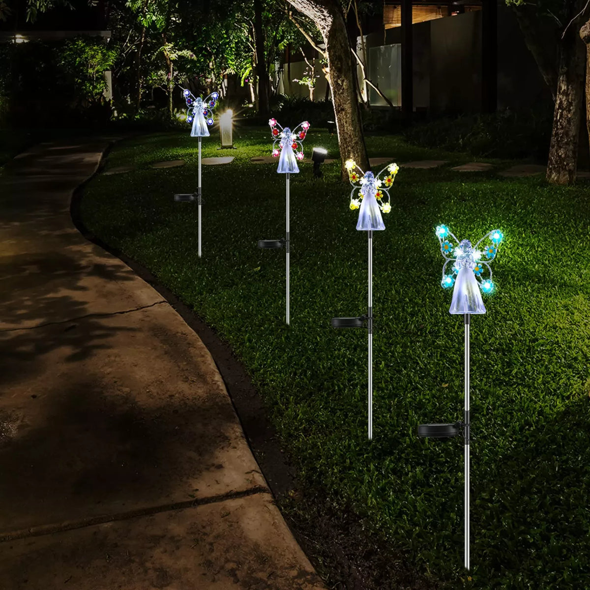 AngelGlow Solar Garden Light | LED Angel Outdoor Memorial Lamp