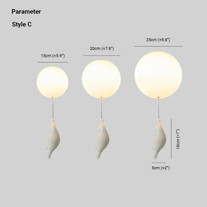 SkyBear Kids Ceiling Lamp | Bear & Balloon LED Pendant Light