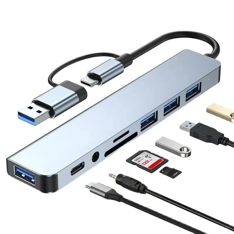 8-in-1 USB Hub with USB-C & Card Reader