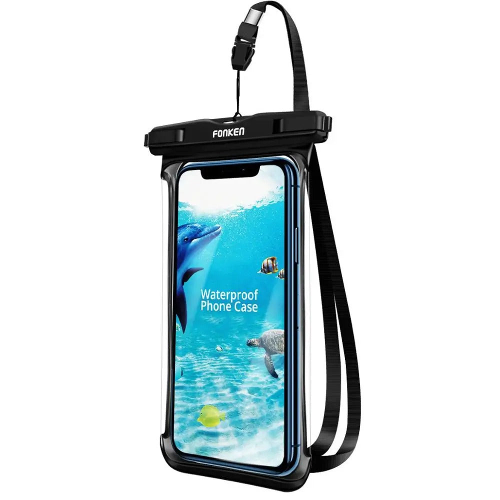 FONKEN Full View Waterproof Phone Case – Universal Transparent Dry Bag Pouch for Swimming, Rain, Snow, and Outdoor Use