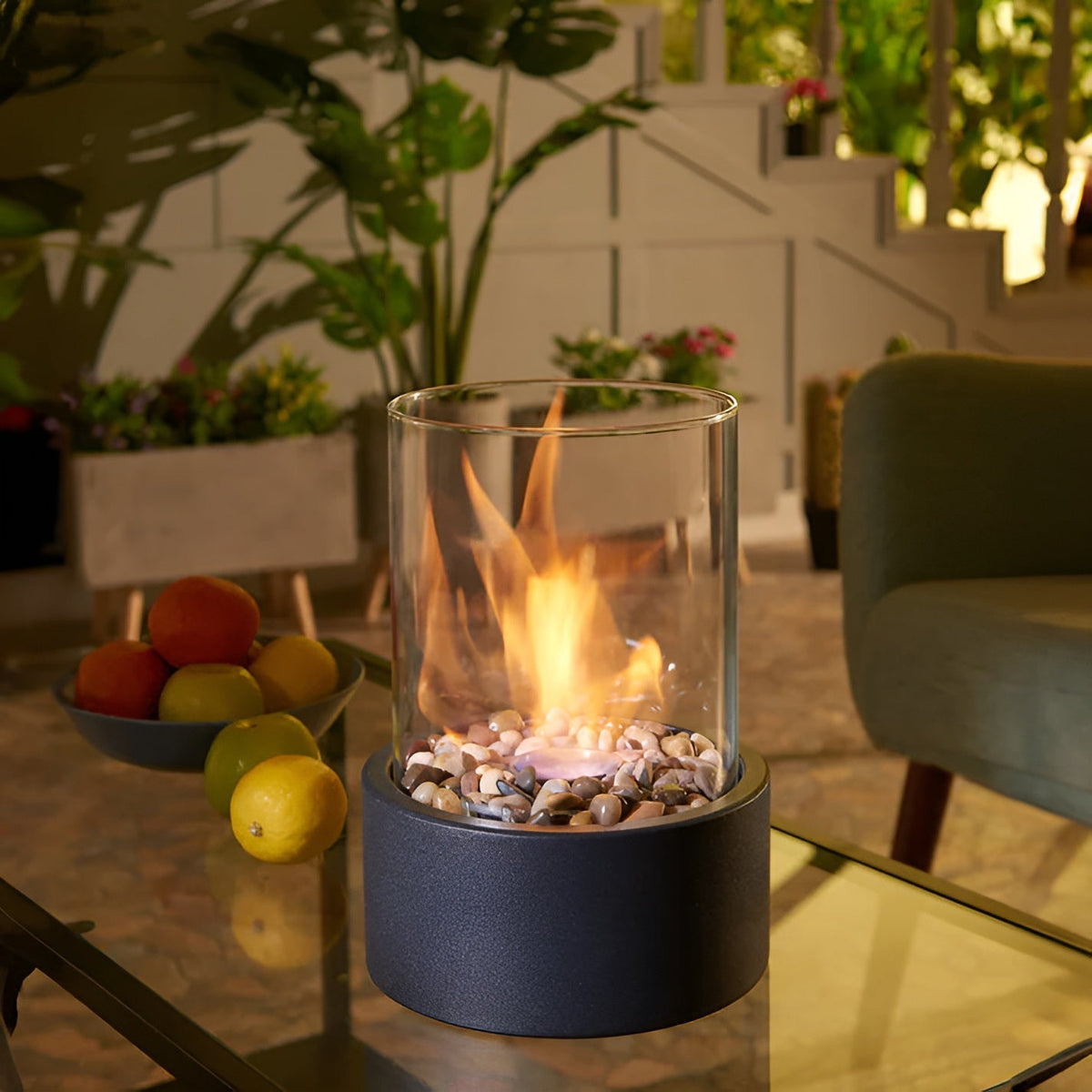 FlameVista Tabletop Ethanol Fireplace | Modern Indoor & Outdoor Mini Fire Pit