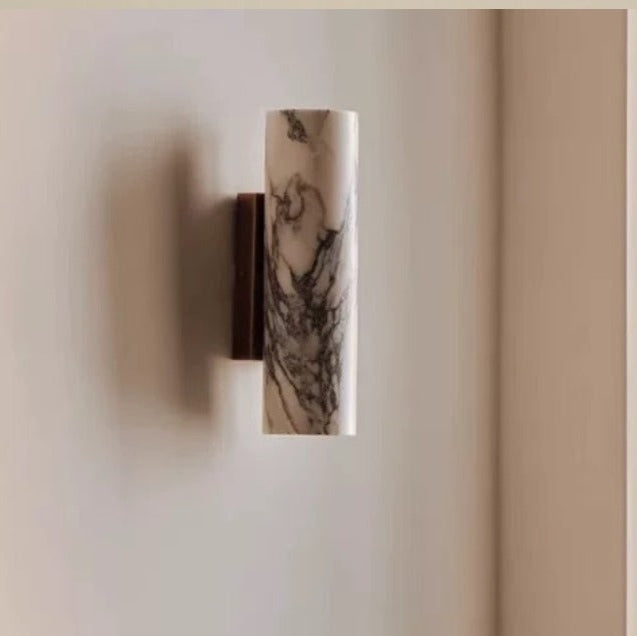 MarbleLuxe Brass Wall Light | Calacatta Stone 2-Light Sconce