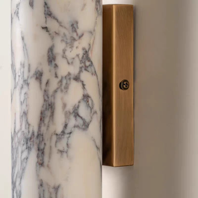 MarbleLuxe Brass Wall Light | Calacatta Stone 2-Light Sconce