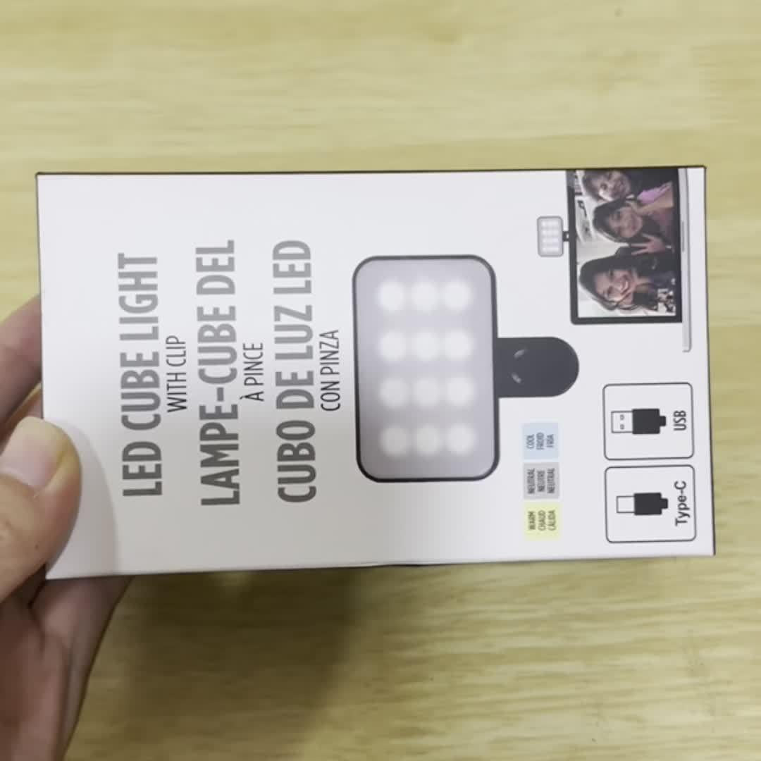 Mini Rechargeable Clip-On Selfie Light for Phones & Laptops