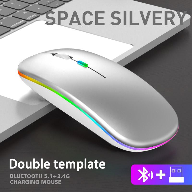 Wireless RGB Bluetooth Mouse with Silent Clicks & Rechargeable Battery