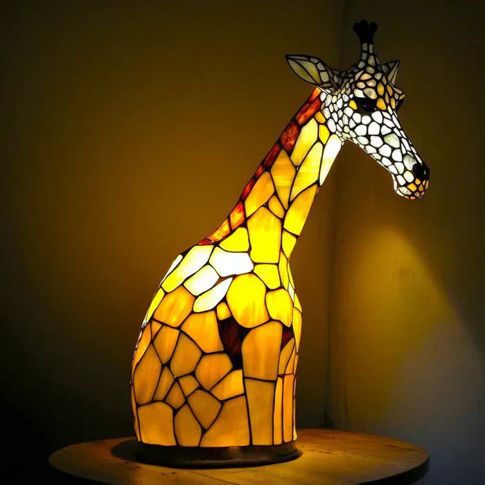 LumiFauna Stained Glass Animal Table Lamp