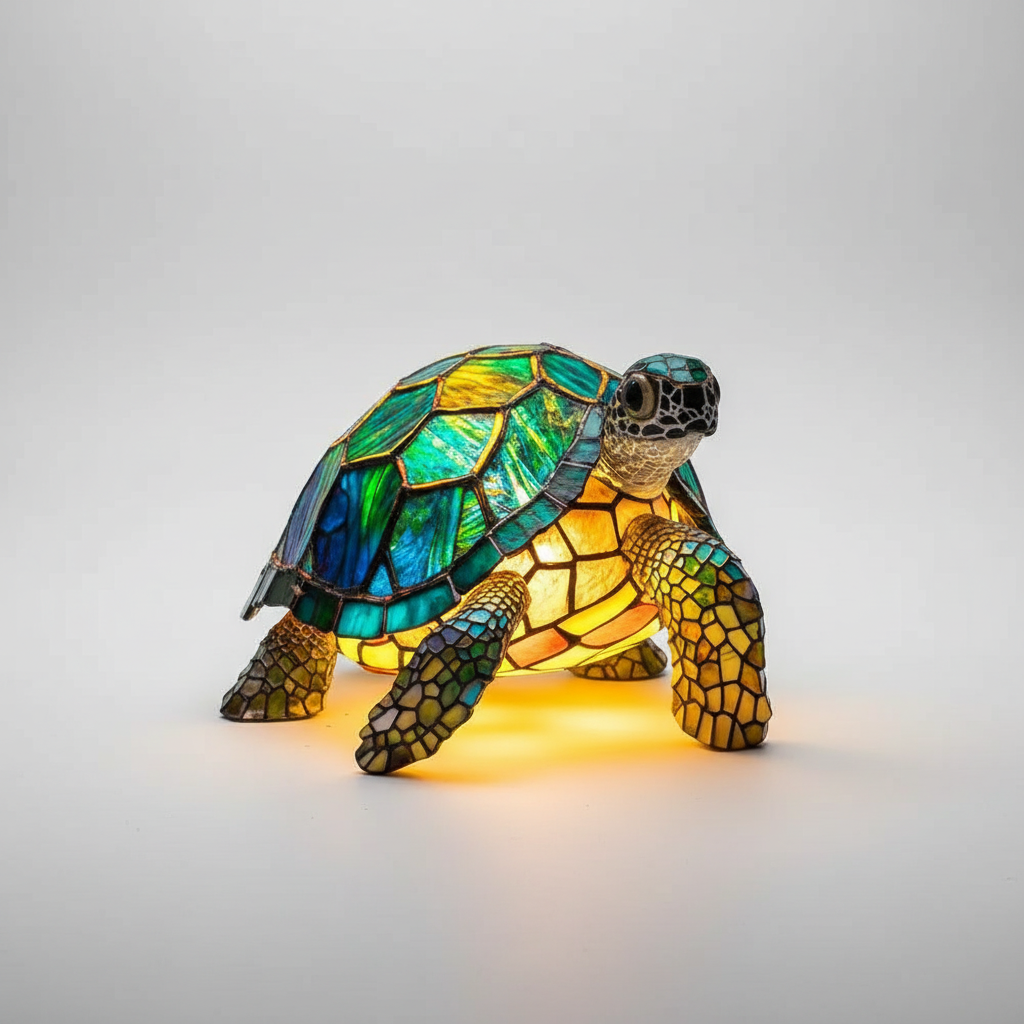 LumiFauna Stained Glass Animal Table Lamp