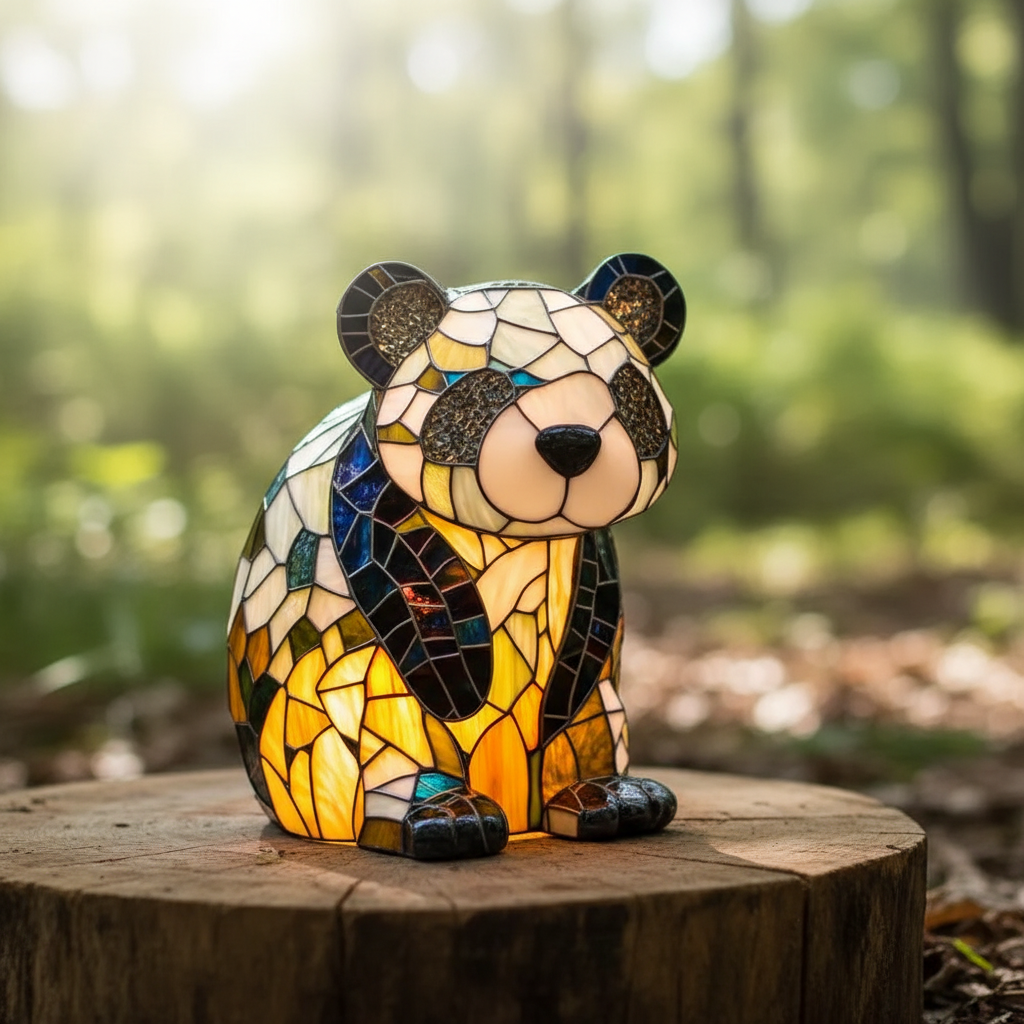 LumiFauna Stained Glass Animal Table Lamp