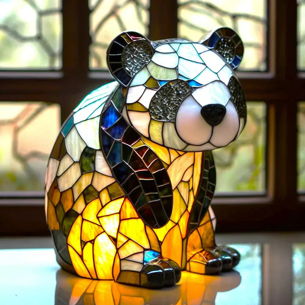 LumiFauna Stained Glass Animal Table Lamp