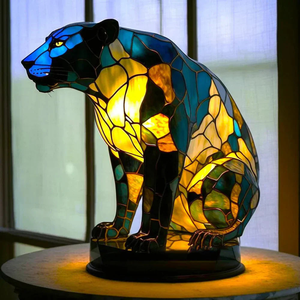 LumiFauna Stained Glass Animal Table Lamp