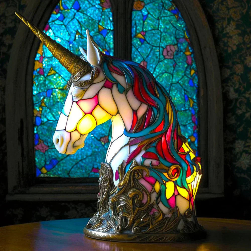 LumiFauna Stained Glass Animal Table Lamp