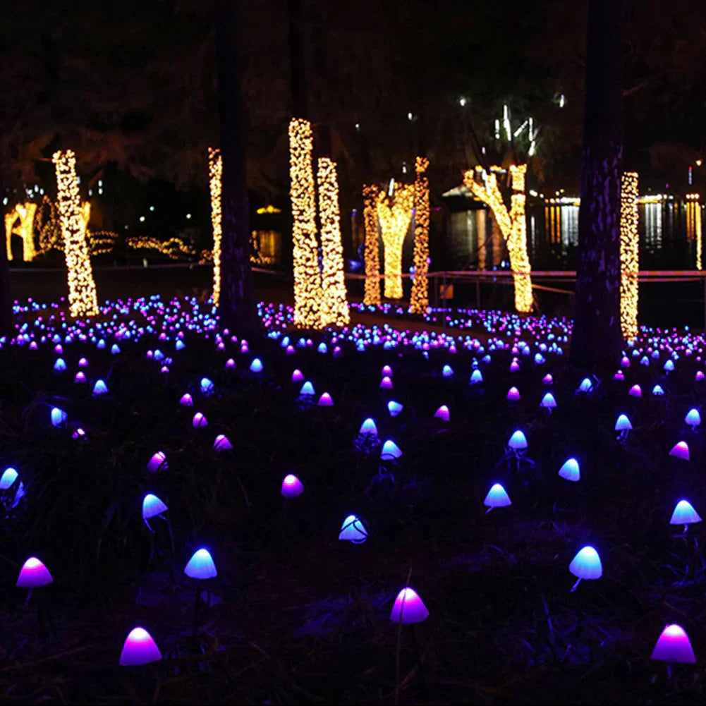 MushGlow Solar Mushroom String Lights | Waterproof LED Garden Decor Lights