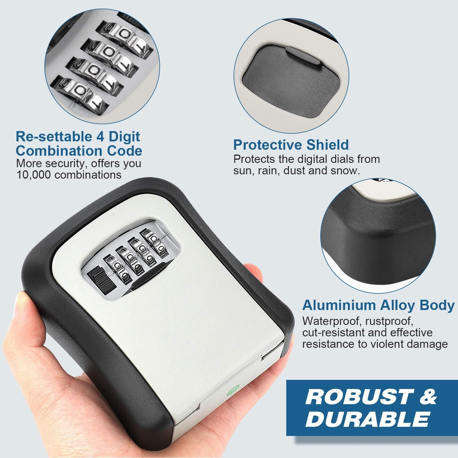 Wall Mount Key Lock Box with 4-Digit Code