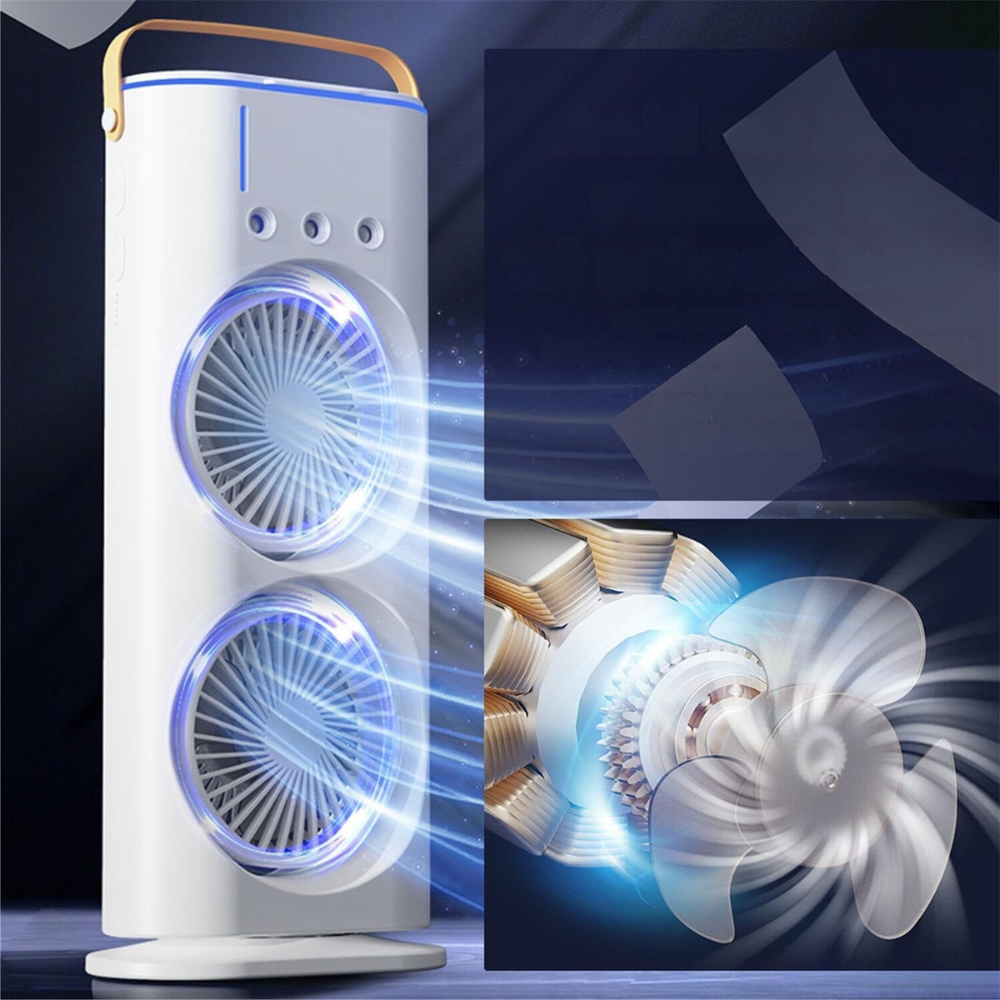 Rechargeable Dual Fan Cooler Mist Function Portable