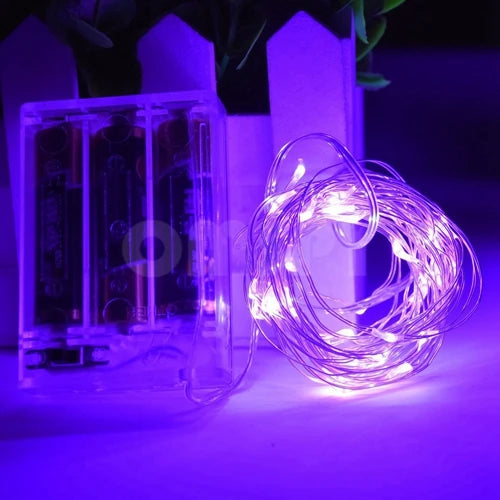 Battery Copper String Lights - Purple / 5M 50LEDS