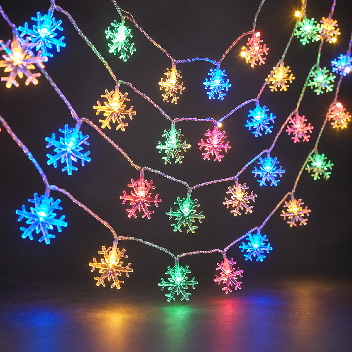 USB Snowflake String Lights