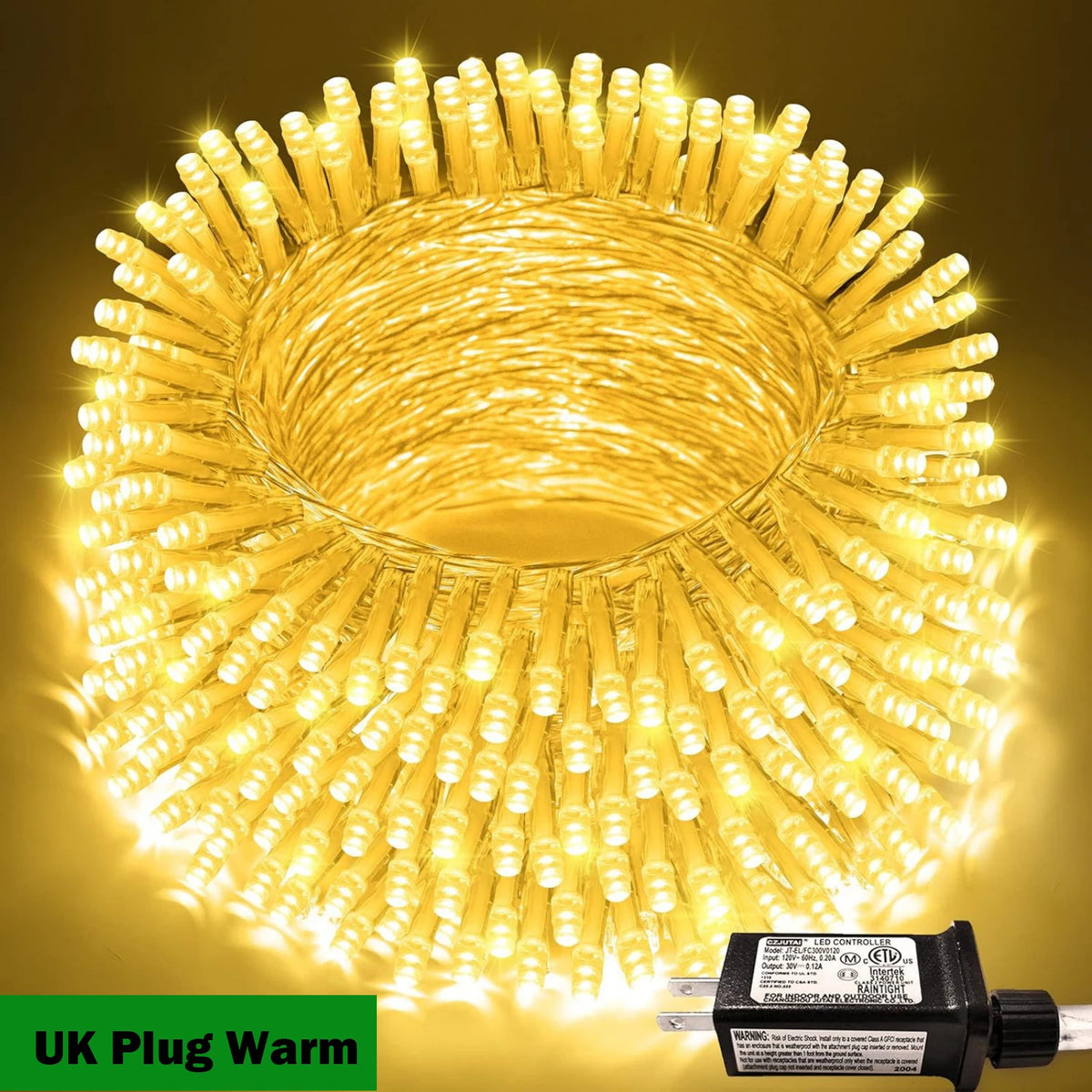 Outdoor LED String Lights - UK Plug Warm / 100M 800LED