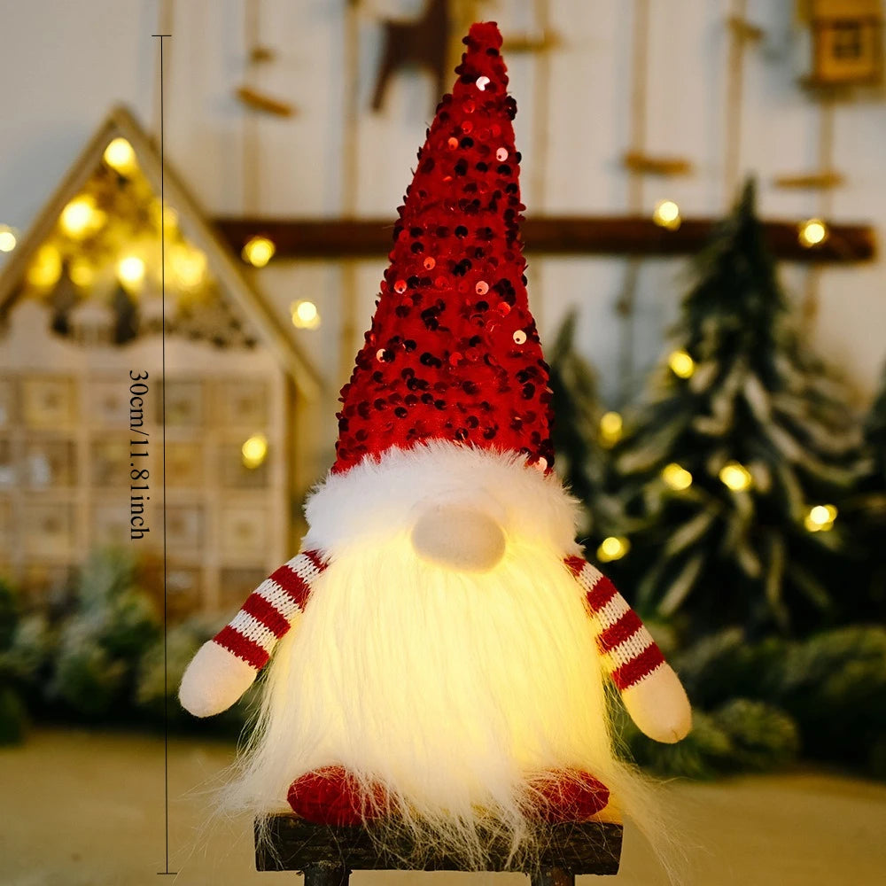 Glowing Christmas Gnome - red