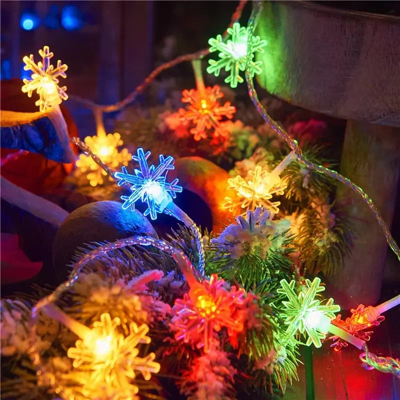 USB Snowflake String Lights