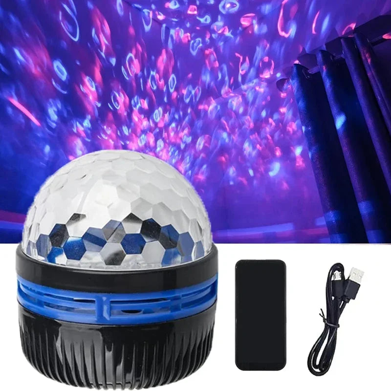 AuroraBeam Northern Lights Projector | RGB LED Star Projector with Music Sync & Remote