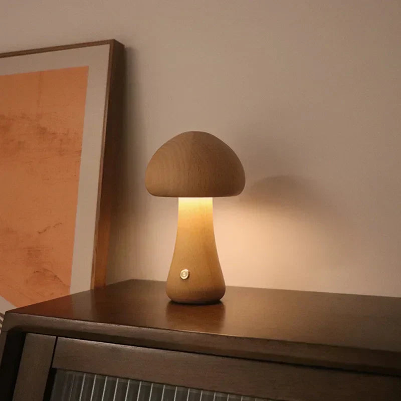 MushGlow Touch LED Table Lamp | Dimmable Mushroom Night Light | USB Rechargeable