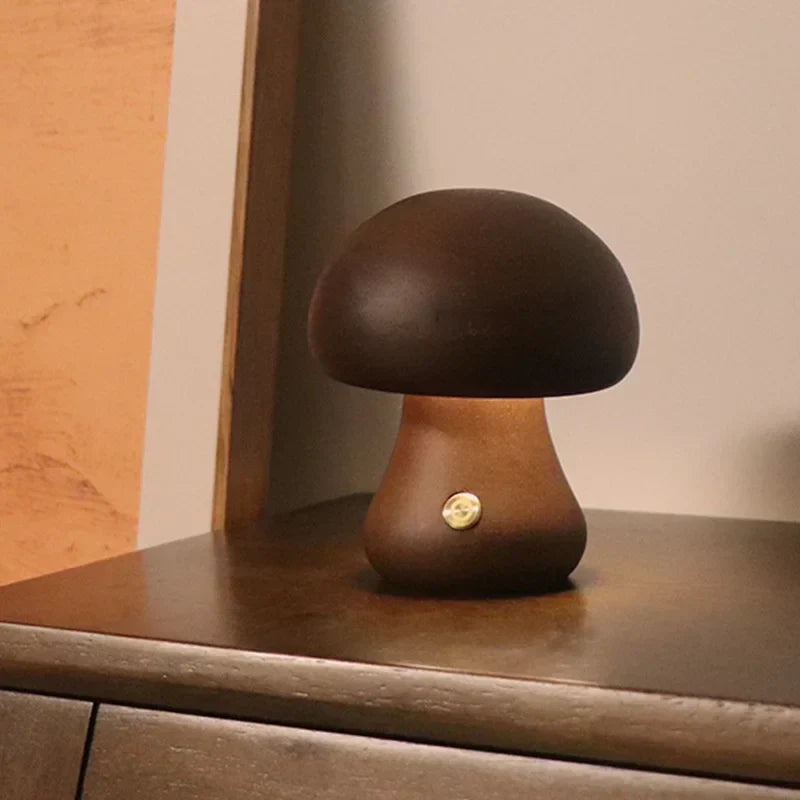 MushGlow Touch LED Table Lamp | Dimmable Mushroom Night Light | USB Rechargeable