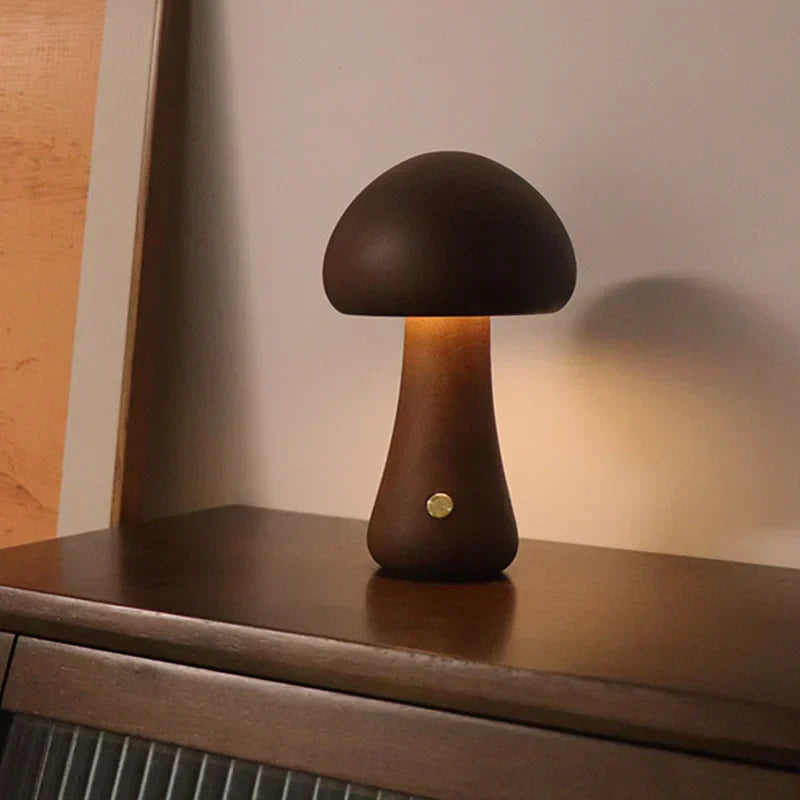 MushGlow Touch LED Table Lamp | Dimmable Mushroom Night Light | USB Rechargeable