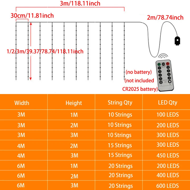 Remote Window Curtain Lights