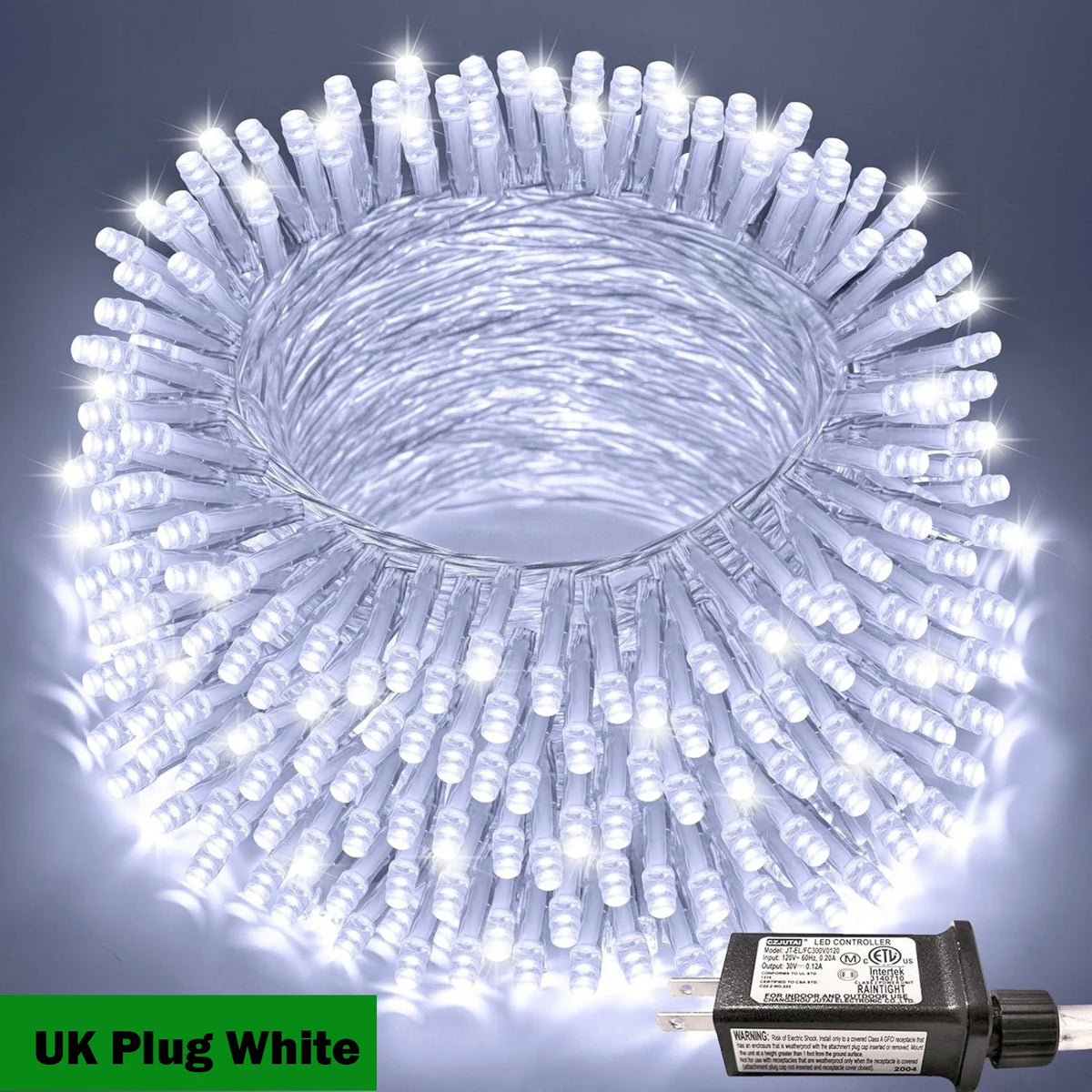 Outdoor LED String Lights - UK Plug White / 10M 100LED