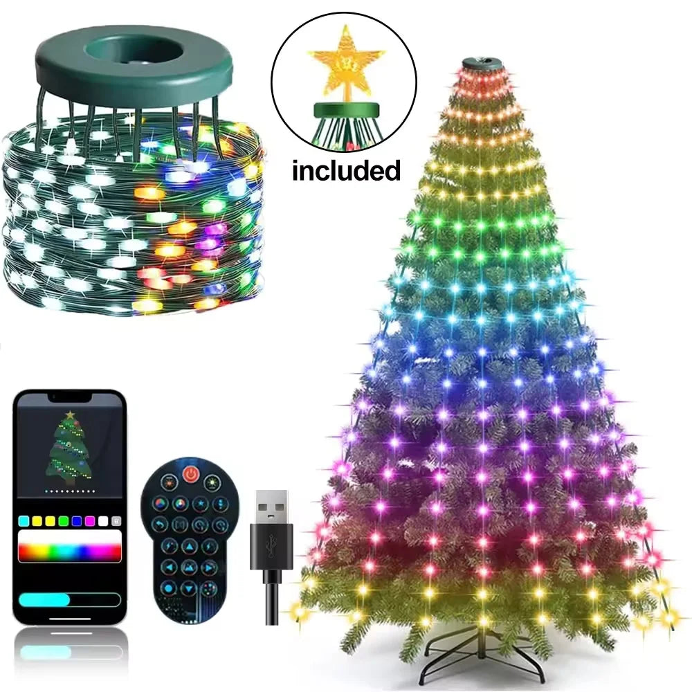 Smart RGB Tree Lights - 1.8M Christmas Light