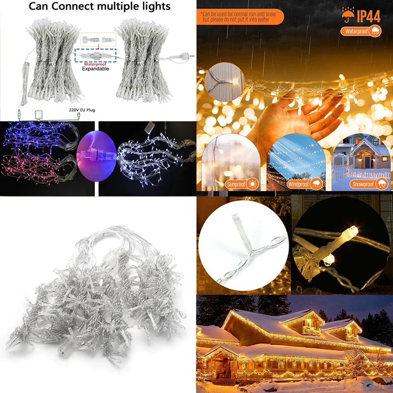 LED Icicle Curtain Lights