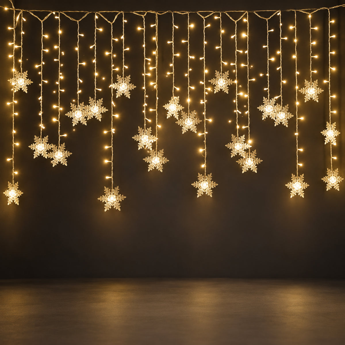 Snowflake Christmas Curtain Lights