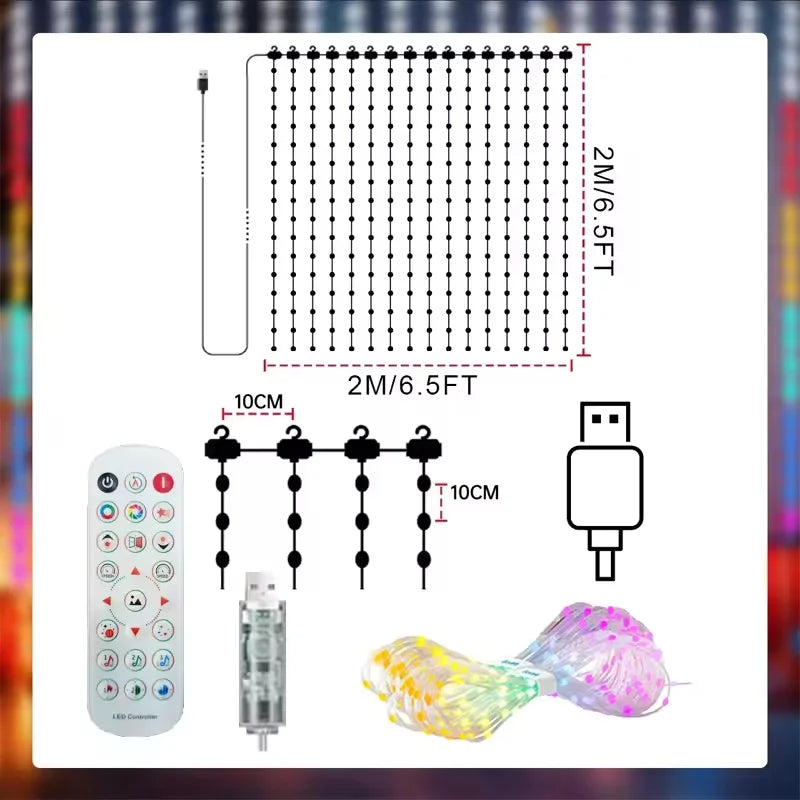 Smart Pattern Curtain - 2M 400LED