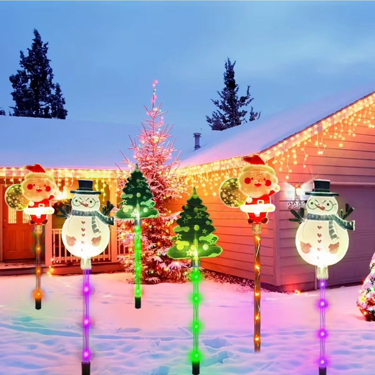 Solar Santa Garden Set
