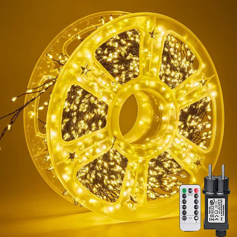Long Christmas Cluster Lights - Warm / 50M-1500LEDS