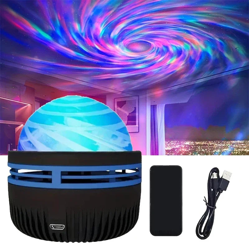 AuroraBeam Northern Lights Projector | RGB LED Star Projector with Music Sync & Remote