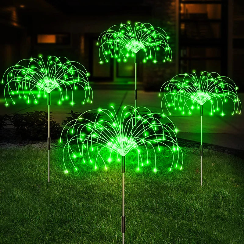 Solar Starburst Garden Lights - Green / 8Pcs