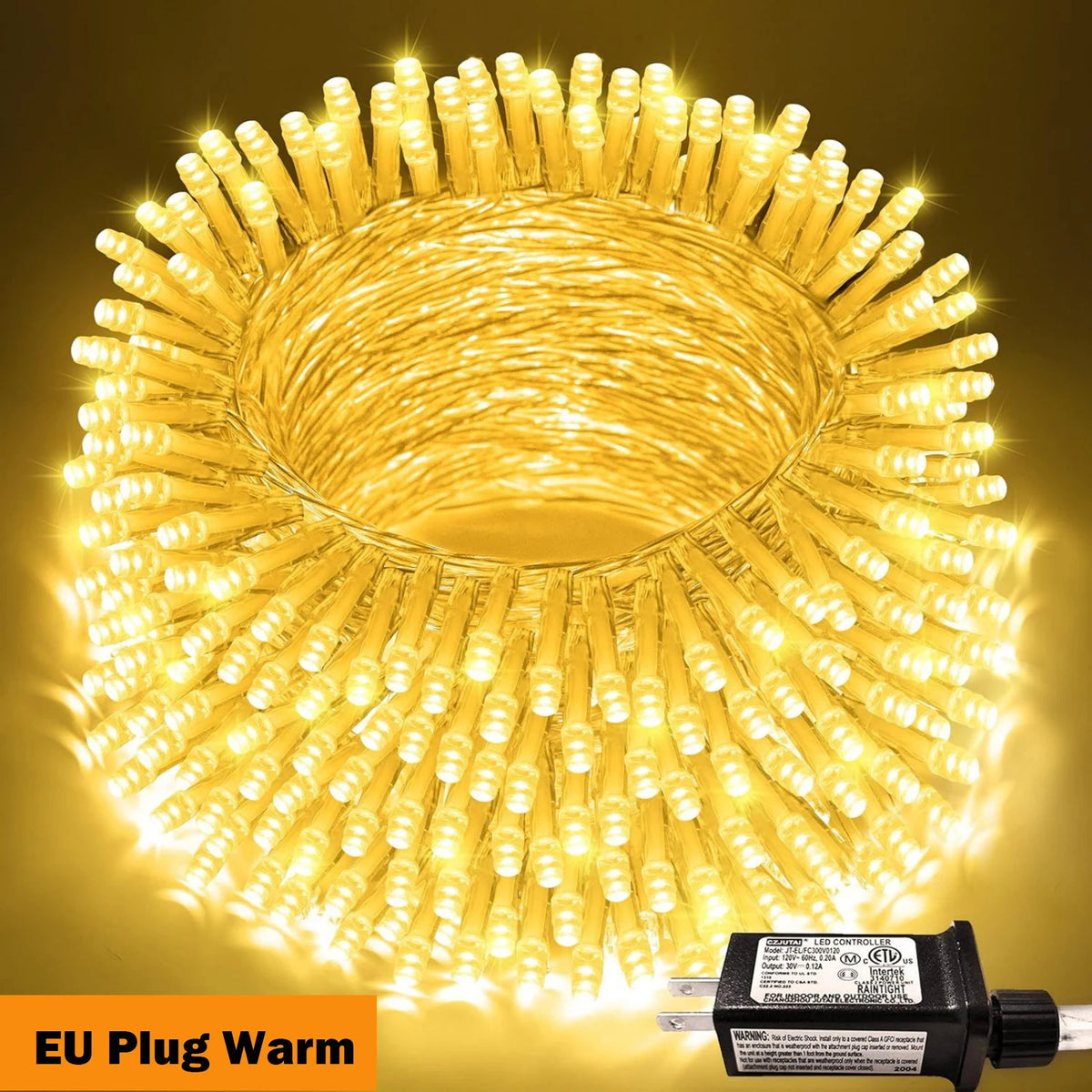 Outdoor LED String Lights - EU Plug Warm / 100M 800LED