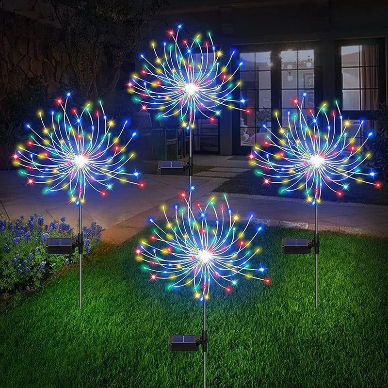 Solar LED Firework Fairy Lights Outdoor Decorative Pack