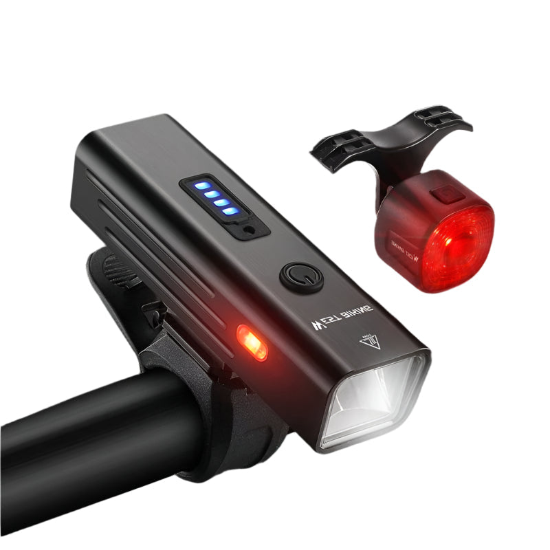 USB Rechargeable Bike Light Set – Front Headlight & Rear Warning Light