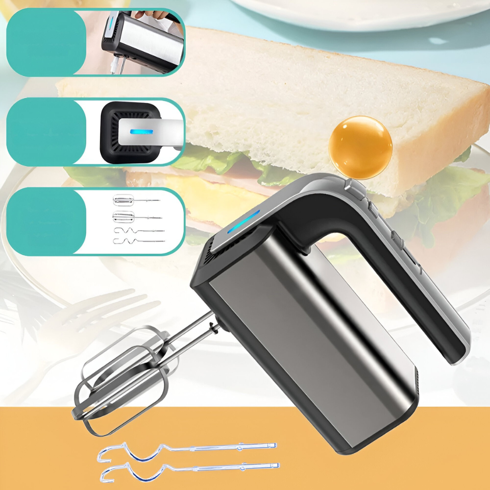 800W Electric Hand Mixer Stainless Steel Beaters
